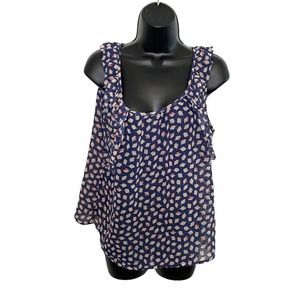 Blue Old Navy Leaf Blouse - LP